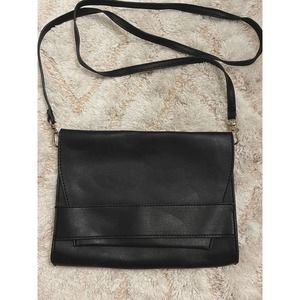 Summer & Rose - Black Leather Crossbody Bag / Purse